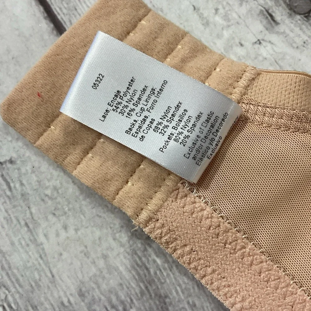 Amoena Mastectomy Bra Womens 34D Nude Front‎ Back Closure #2145 Wireless NEW